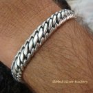 Sterling Silver Curb Design Men's Bracelet MJ-119-PS