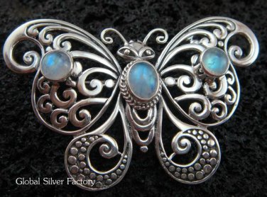 925 Silver Moonstone Butterfly Brooch BC-124-KT
