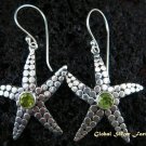 925 Silver & Peridot Star Fish Design Earrings ER-442-NY