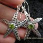 925 Silver & Peridot Star Fish Design Earrings ER-442-NY