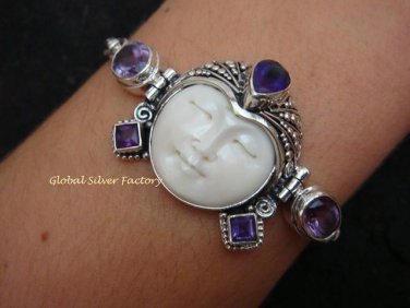 925 Silver & 5 Amethyst Goddess Bracelet GDB-688-KT