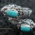 925 Silver Turquoise Double Head Snake Ring RI-272-KT