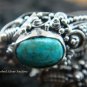 925 Silver Turquoise Double Head Snake Ring RI-272-KT