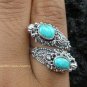 925 Silver Turquoise Double Head Snake Ring RI-272-KT
