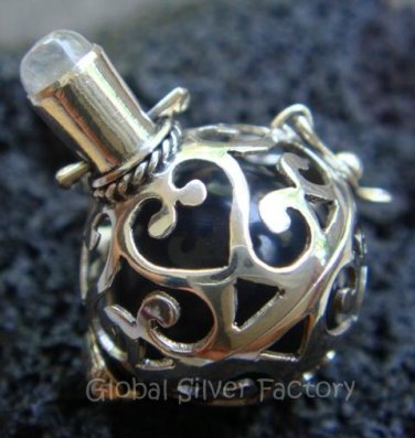 Silver Rainbow Moonstone Harmony Ball Pendant 16mm HB-213-KT