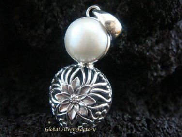 Floral Bali 925 Silver & Pearl Pendant SP-381-KT