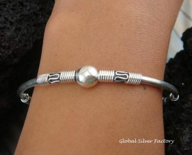 Silver Women's Balinese Bangle SBB-274-PS