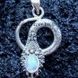 Sterling Silver Rainbow Moonstone Snake Pendant SP-189-NY