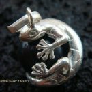 925 Silver Gecko Black Chime Ball Pendant CH-315-KT
