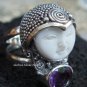 Silver Amethyst Goddess Ring GDR-381-PS