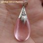 925 Silver Rose Quartz (syn) Pendant SJ-202-KT