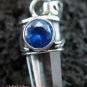 Silver Quartz Crystal & Blue Sapphire Pendant SP-395-KT