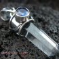 Silver Quartz Crystal & Blue Sapphire Pendant SP-395-KT