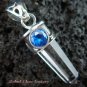 Silver Quartz Crystal & Blue Sapphire Pendant SP-395-KT