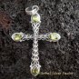 Sterling Silver Peridot Cross Pendant SP-391-PS