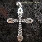 Sterling Silver Peridot Cross Pendant SP-391-PS