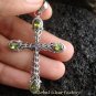 Sterling Silver Peridot Cross Pendant SP-391-PS