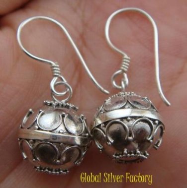 Sterling Silver Bali Chime Ball Earrings 12mm CBE-135-KA