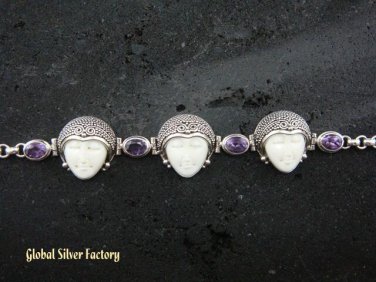 925 Silver Amethyst Goddess Bracelet GDB-675-KT