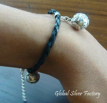 925 Silver Flower Chime Ball Bracelet CH-283-KT