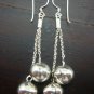 Silver Long Dangle Chime Ball Earrings CBE-130-KA
