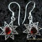 925 Silver & Garnet Sun Design Earrings ER-434-IKP