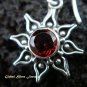 925 Silver & Garnet Sun Design Earrings ER-434-IKP