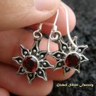 925 Silver & Garnet Sun Design Earrings ER-434-IKP