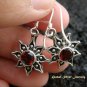 925 Silver & Garnet Sun Design Earrings ER-434-IKP