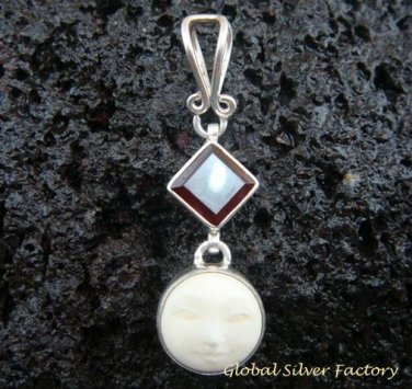 925 Silver & Garnet Goddess Pendant GDP-747-NY