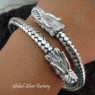 Sterling Silver Double Head Dragon Bangle SBB-295-PS