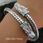 Sterling Silver Double Head Dragon Bangle SBB-295-PS