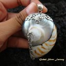 Sterling Silver Brown Nautulis Shell Pendant SP-365-KT