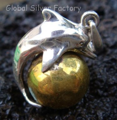 925 Silver Dolphin Chime Ball Pendant 12mm CH-186-KT