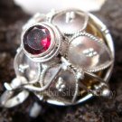 Silver Garnet Leaf Harmony Ball Pendant 25mm HB-240-KT