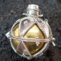 Silver Garnet Leaf Harmony Ball Pendant 25mm HB-240-KT