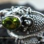 925 Silver Peridot Double Head Snake Ring RI-273-KT