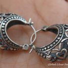 Silver Hoop Earrings SE-132-KT