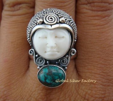 925 Silver Turquoise Goddess Ring GDR-721-KT