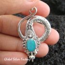 Sterling Silver & Opal Snake Pendant SP-366-NY