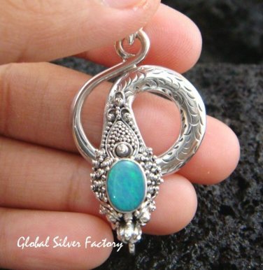 Sterling Silver & Opal Snake Pendant SP-366-NY
