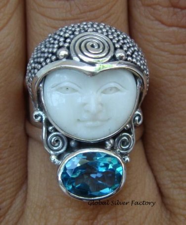 Silver Topaz Goddess Ring -- Size 9 GDR-379-PS