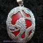 925 Silver Dragon & Red Coral Pendant SP-346-KT