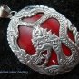 925 Silver Dragon & Red Coral Pendant SP-346-KT