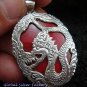 925 Silver Dragon & Red Coral Pendant SP-346-KT