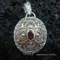 925 Silver & Garnet Oval Locket Pendant LP-176-KT