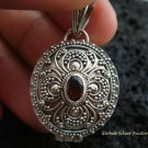 925 Silver & Garnet Oval Locket Pendant LP-176-KT