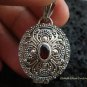 925 Silver & Garnet Oval Locket Pendant LP-176-KT