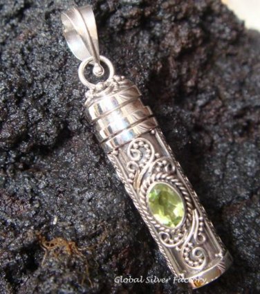 Sterling Silver Peridot Perfume Pendant PP-201-KT