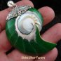 925 Silver Green Nautilus Shell Pendant SP-371-KT